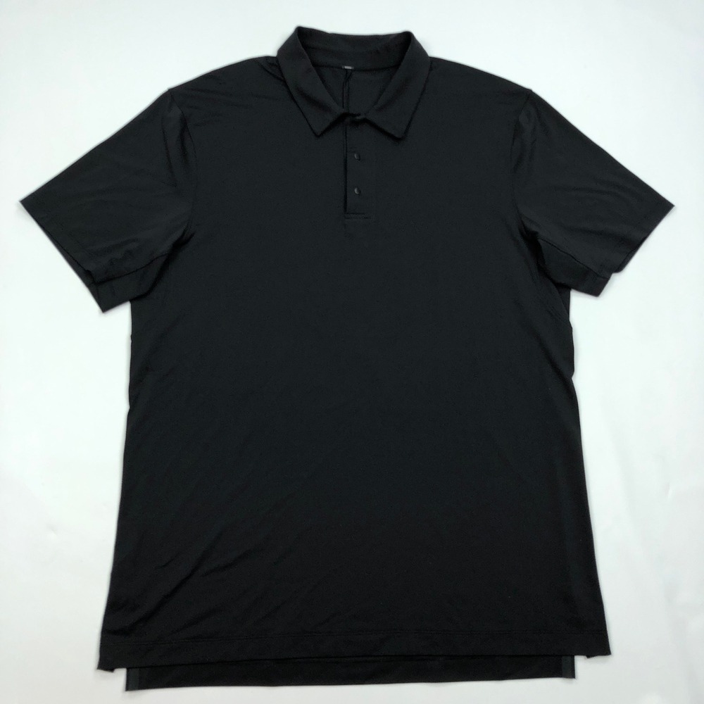 Lululemon Mens Evolution Short Sleeve Polo Shirt Black Large